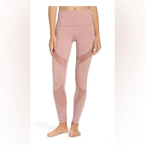 💗 ZELLA 💗 Knock Out High Waist Mesh Panel Leggings - [Small, Pink] - Picture 1 of 11